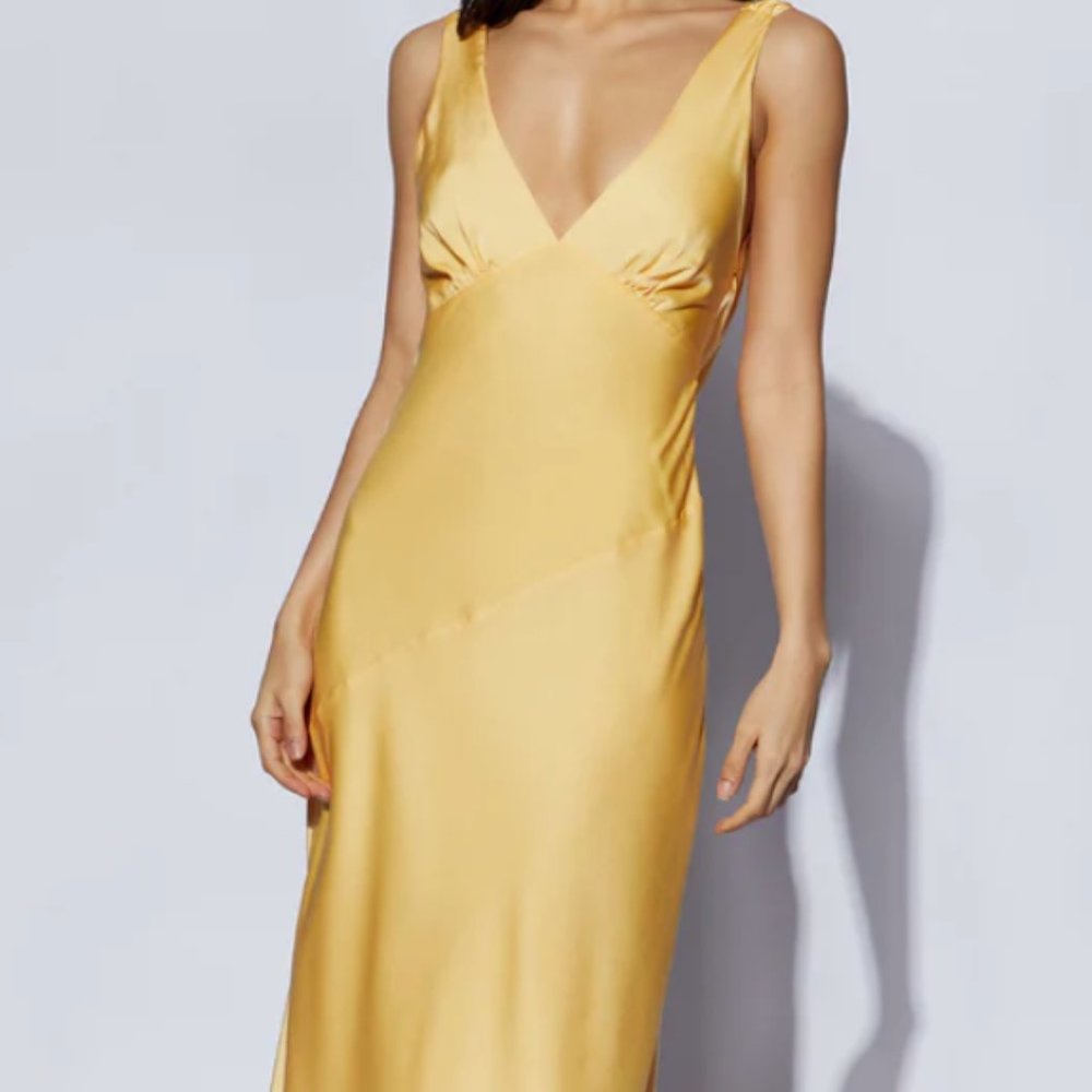 NWT Meshki Yellow Silk Dress
